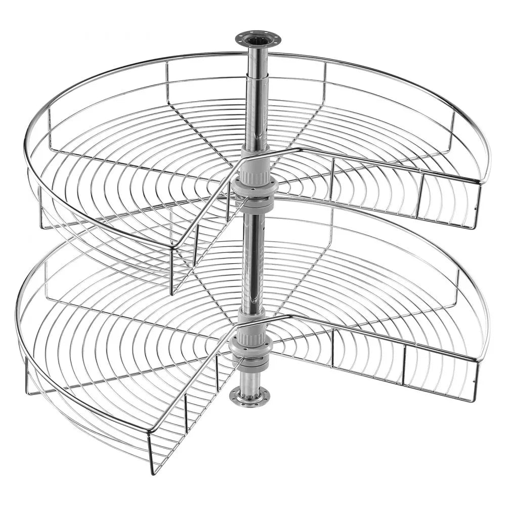 PD1030C - Adjustable 22-29 Inch Chrome Corner Organizer with Smooth Turntable