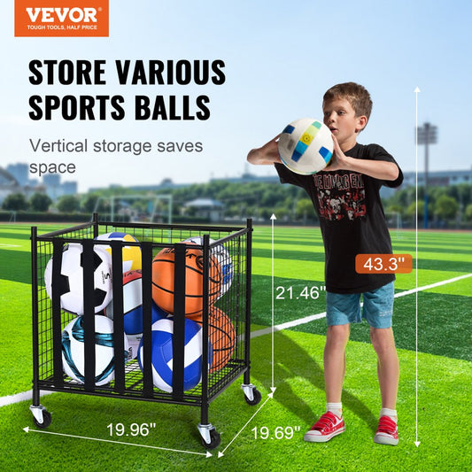 RF-RY-024 - Versatile Rolling Sports Ball Cart with Lockable Wheels