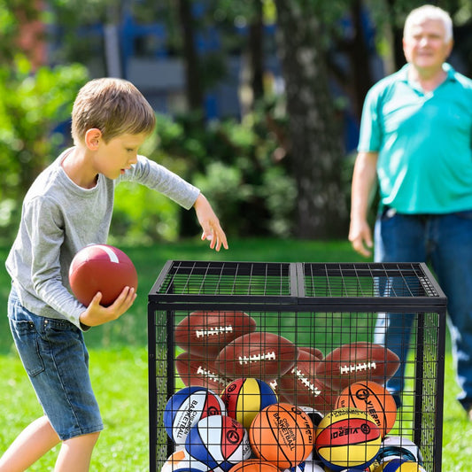 RF-RY-025 - Durable Rolling Sports Ball Storage Cart for Gym or Home