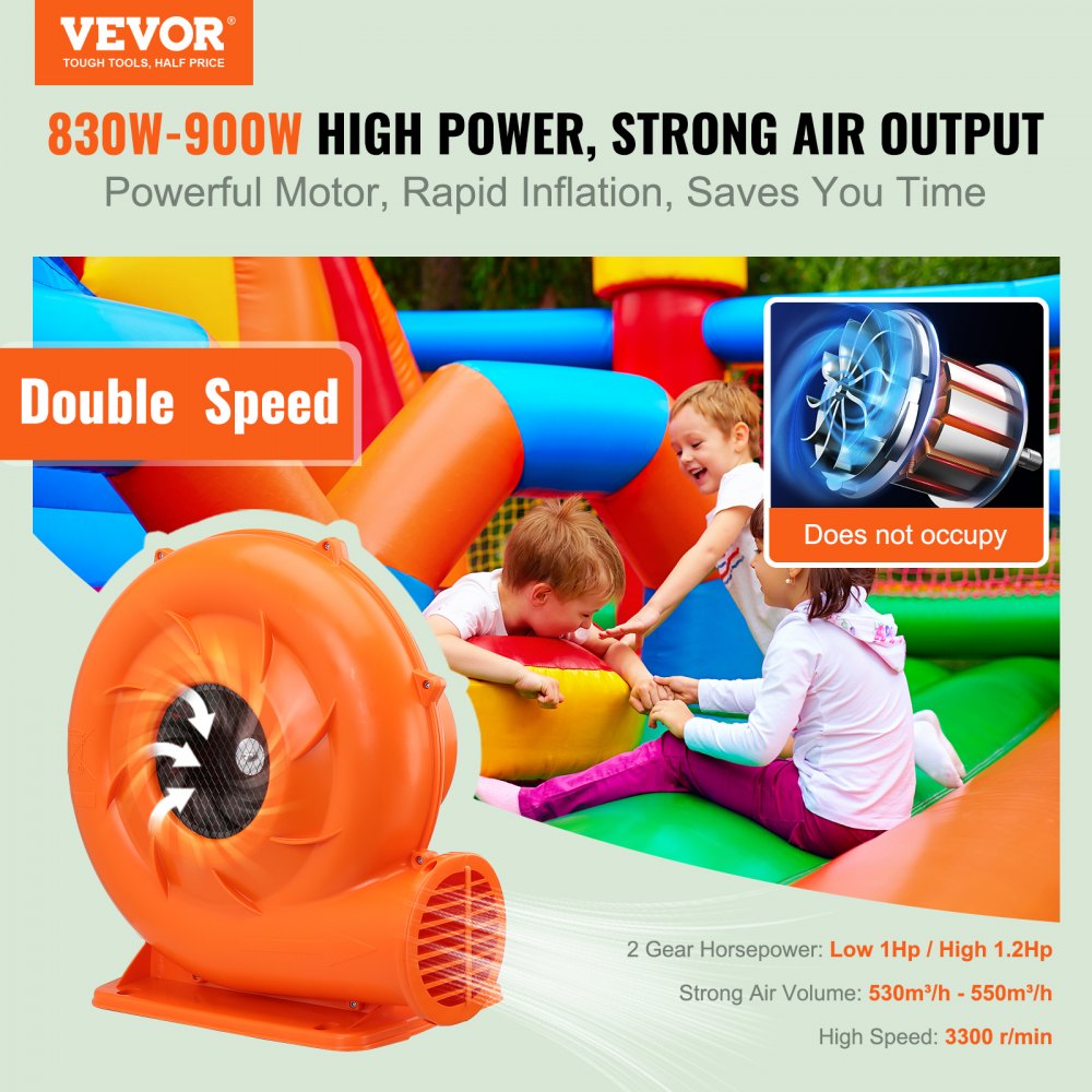 DS-1.25L - VEVOR 950W Inflatable Blower for Quick Bounce House Setup