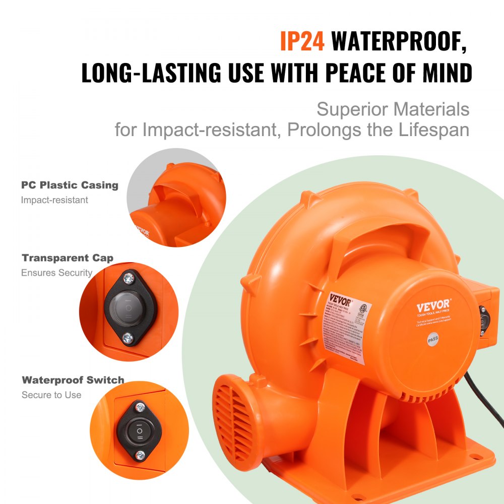 DS-1.25L - VEVOR 950W Inflatable Blower for Quick Bounce House Setup
