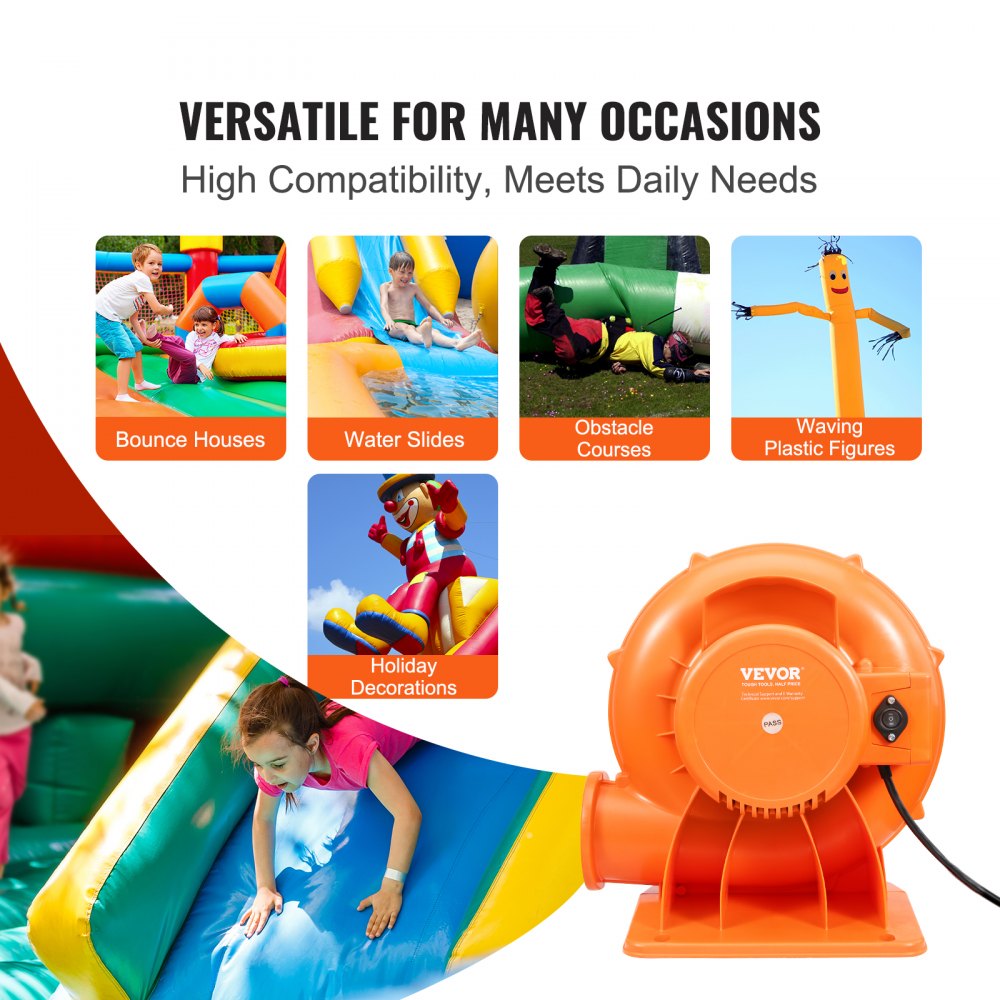 DS-1.25L - VEVOR 950W Inflatable Blower for Quick Bounce House Setup