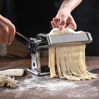 QZ-T - VEVOR Manual Pasta Maker, Stainless Steel, Adjustable Thickness for Spaghetti & Lasagna