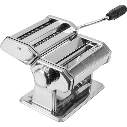 QZ-T - VEVOR Manual Pasta Maker, Stainless Steel, Adjustable Thickness for Spaghetti & Lasagna