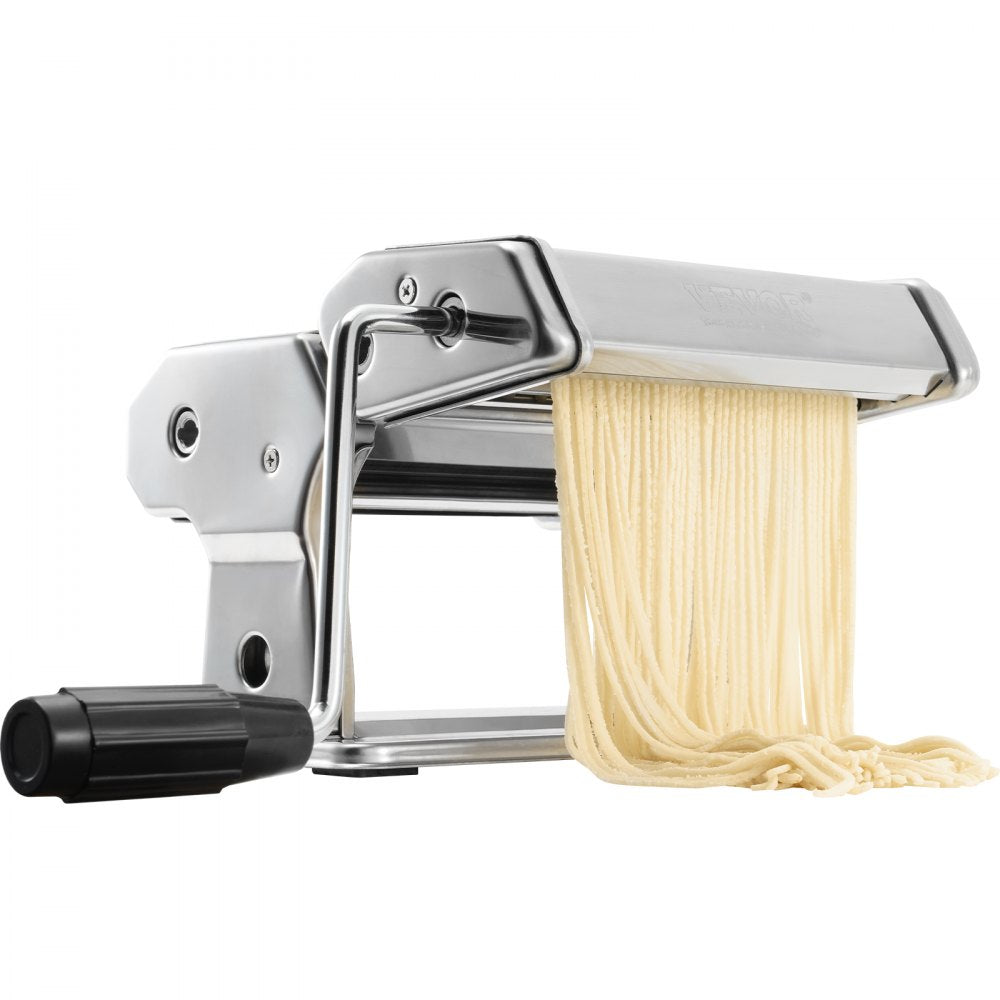 QZ-T - VEVOR Manual Pasta Maker, Stainless Steel, Adjustable Thickness for Spaghetti & Lasagna