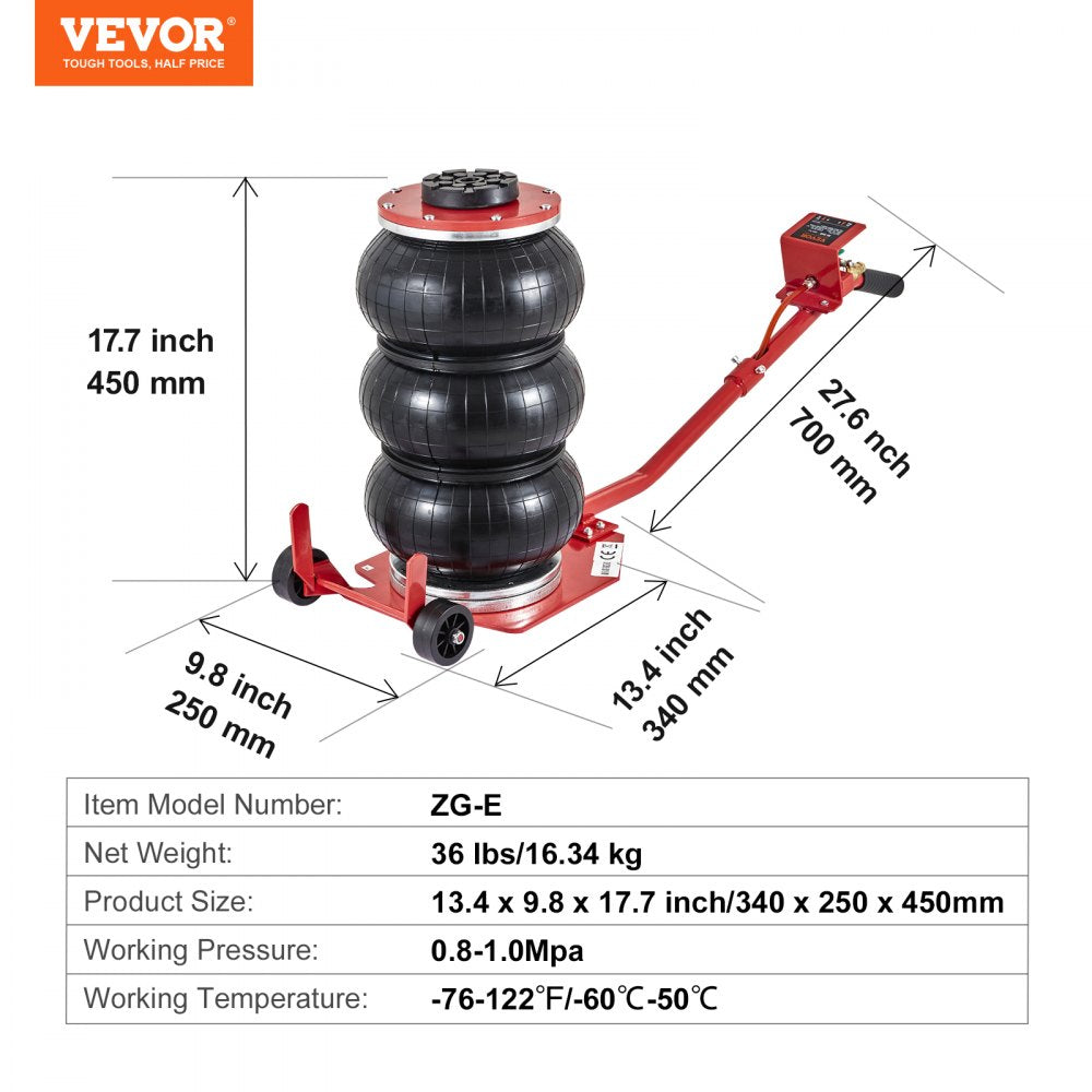 ZG-E - 3 Ton VEVOR Air Jack for Fast Vehicle Lifting