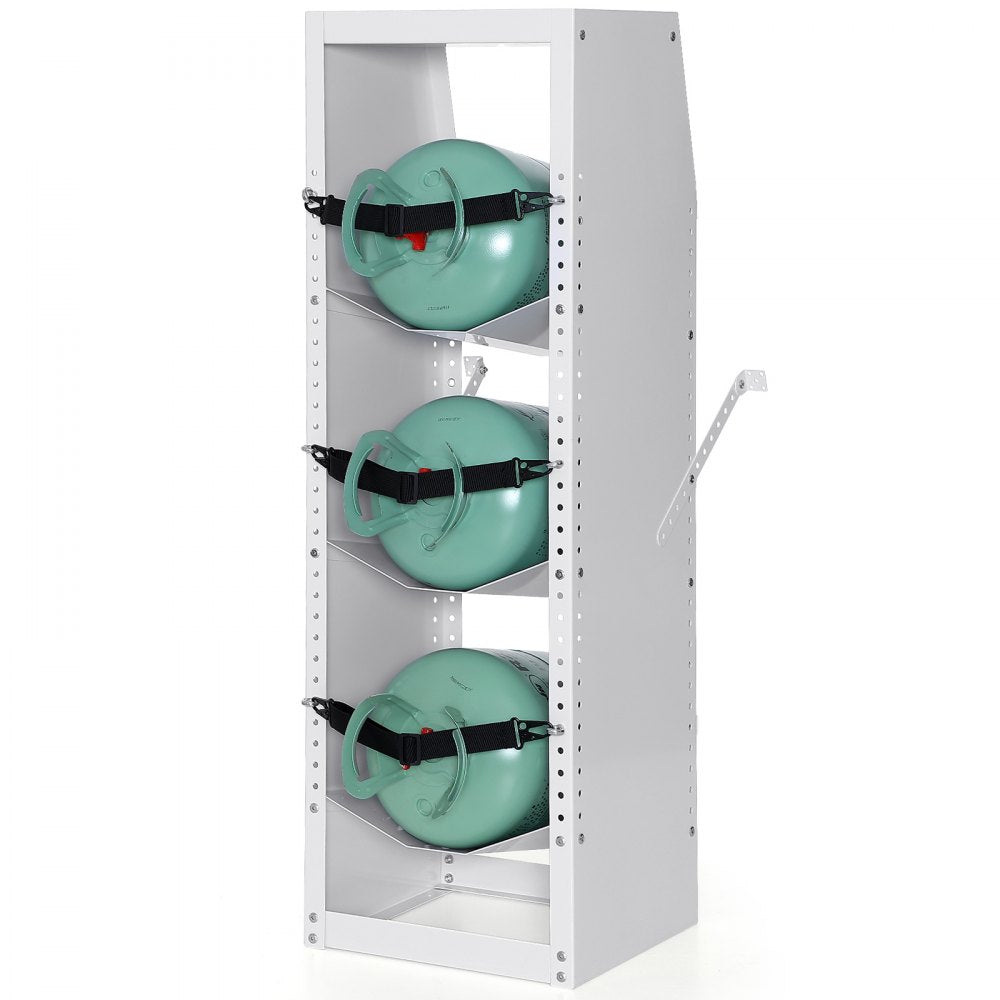 CTR330R350 - Heavy-Duty Steel Rack for 3 Refrigerant Tanks, Adjustable Shelves