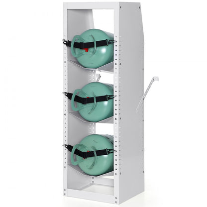 CTR330R350 - Heavy-Duty Steel Rack for 3 Refrigerant Tanks, Adjustable Shelves