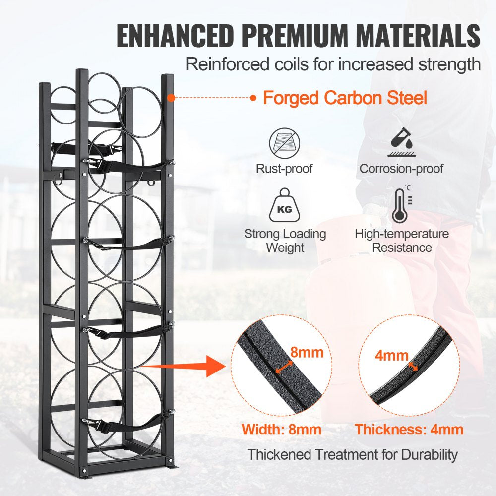 CTR330N - 3-Tier Carbon Steel Refrigerant Tank Rack, 325x330x1197 mm