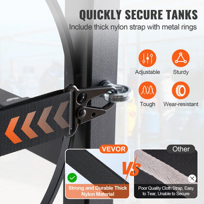 CTR230N - Durable 3-Tier Carbon Steel Tank Rack, 325x330x928 mm