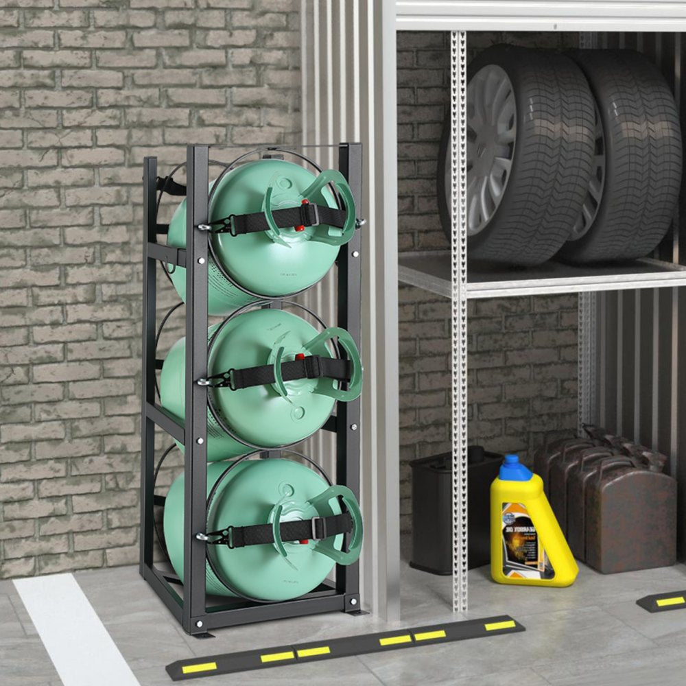 CTR330 - Sturdy 3-Tank Steel Rack for 30 lb. Refrigerant Cylinders