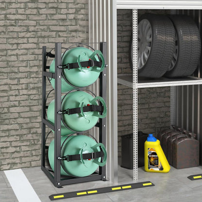 CTR330 - Sturdy 3-Tank Steel Rack for 30 lb. Refrigerant Cylinders