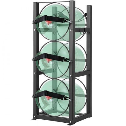 CTR330 - Sturdy 3-Tank Steel Rack for 30 lb. Refrigerant Cylinders