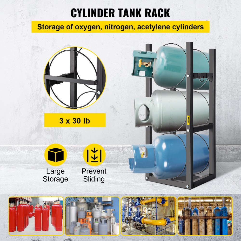 010256363635 - Heavy-Duty 3 Cylinder Tank Rack for 30lb Tanks