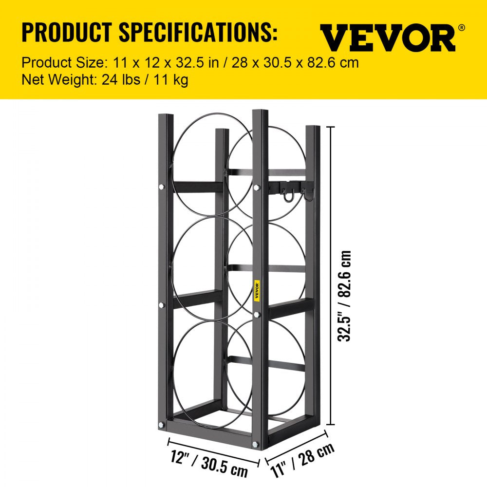 010256363635 - Heavy-Duty 3 Cylinder Tank Rack for 30lb Tanks