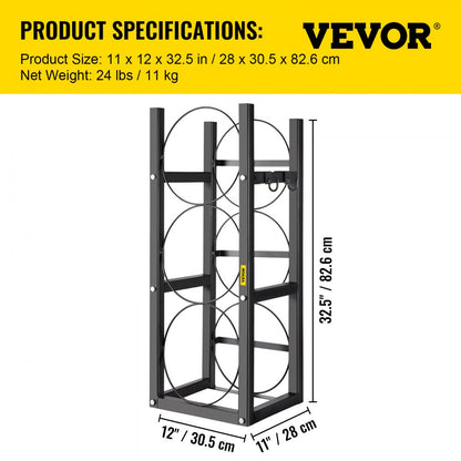 010256363635 - Heavy-Duty 3 Cylinder Tank Rack for 30lb Tanks