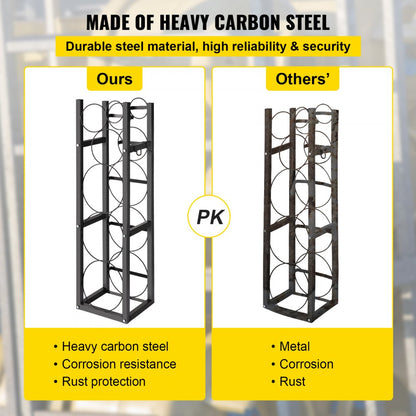 010787356479 - 46" Steel Refrigerant Tank Rack for 3 Cylinders