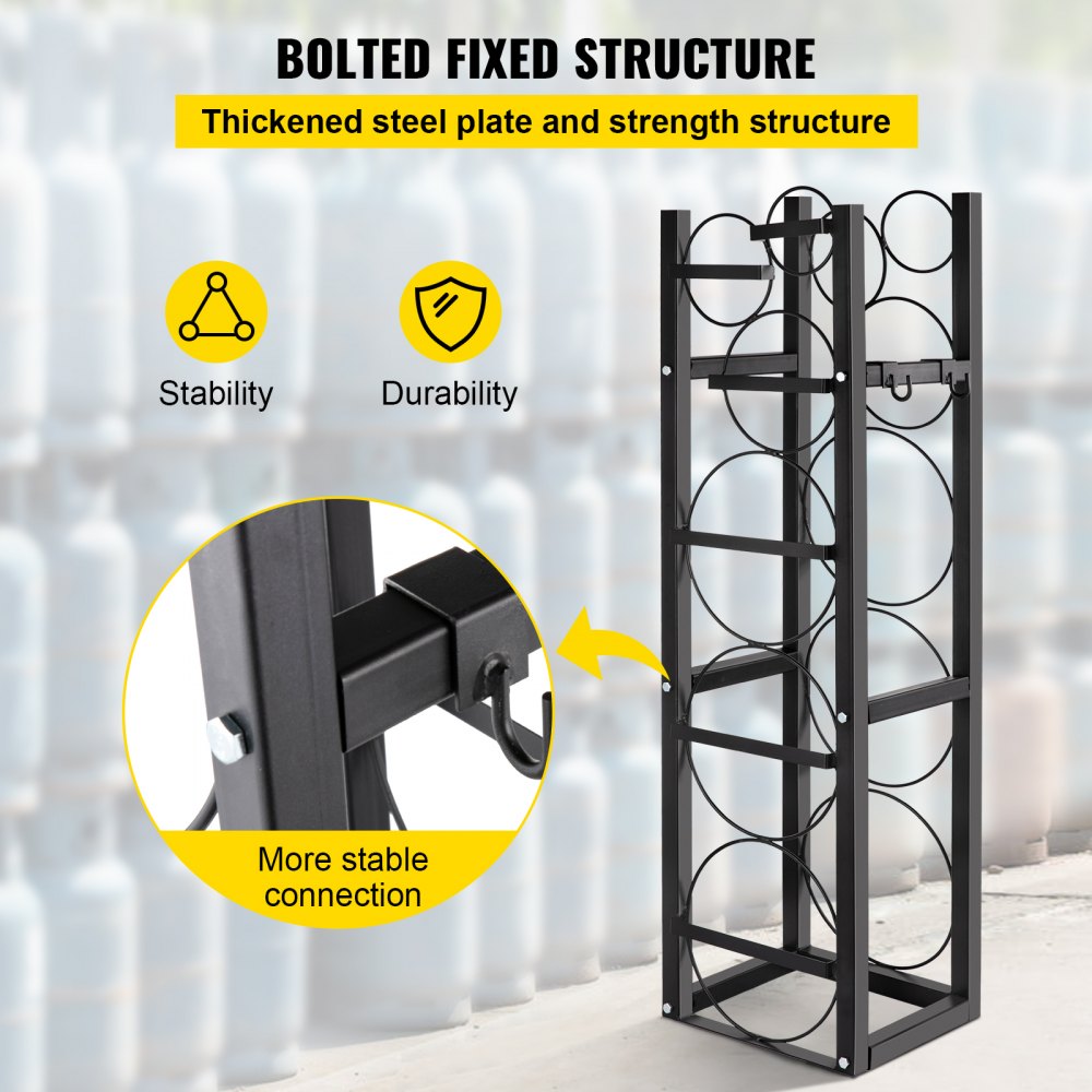 010787356479 - 46" Steel Refrigerant Tank Rack for 3 Cylinders