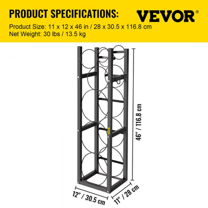 010787356479 - 46" Steel Refrigerant Tank Rack for 3 Cylinders