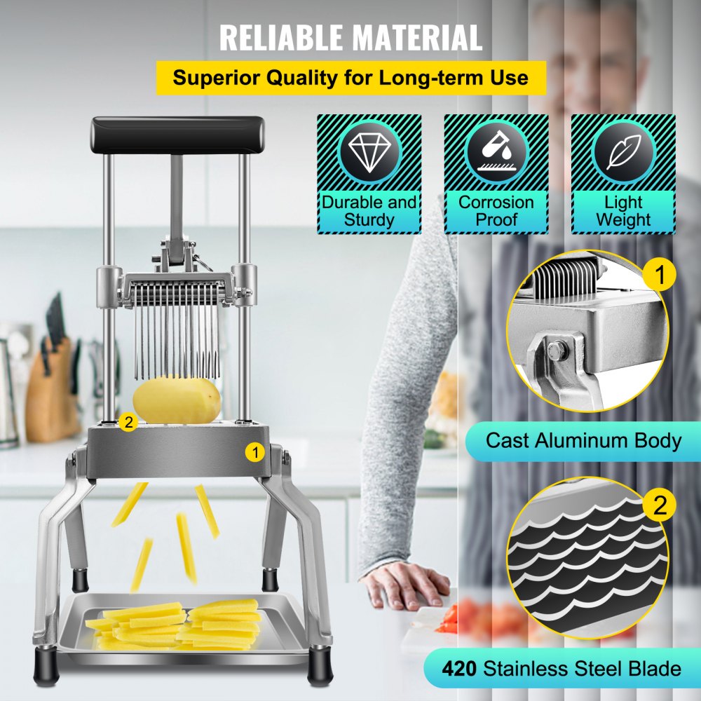 010897088377 - Heavy-Duty Aluminum Vegetable Dicer for Quick Cutting