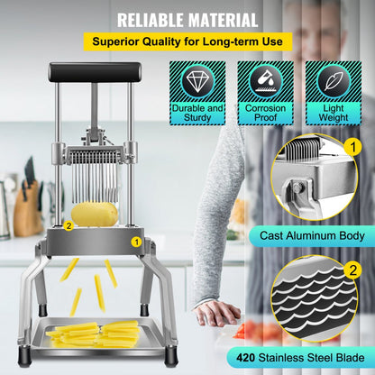 010897088377 - Heavy-Duty Aluminum Vegetable Dicer for Quick Cutting