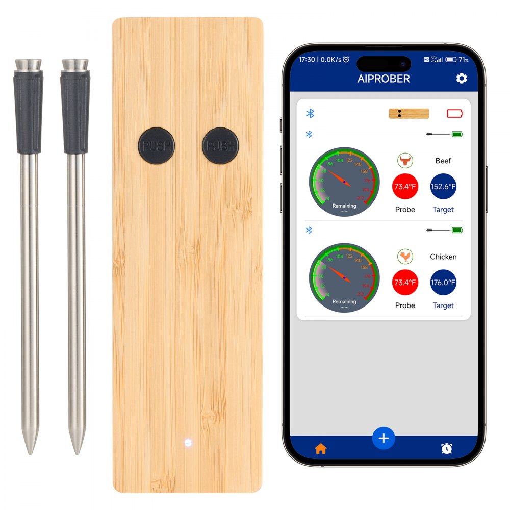 JX268 - Bluetooth Meat Thermometer with Two Probes for Perfect Cooking