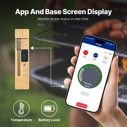 JX368 - Bluetooth Meat Thermometer with 500 ft Range & App Integration