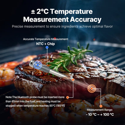JX368 - Bluetooth Meat Thermometer with 500 ft Range & App Integration