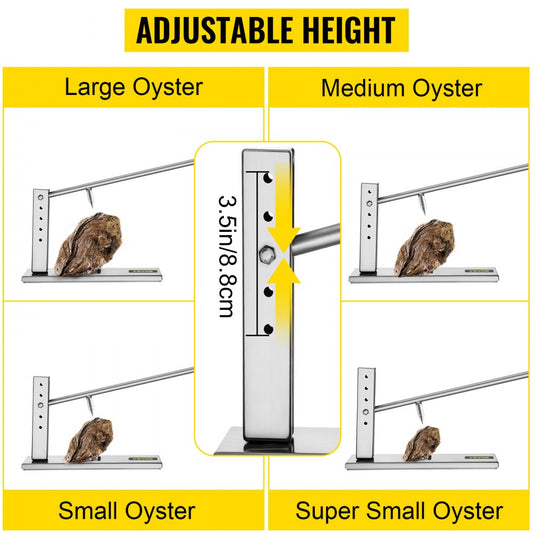 VV-OS-KTJ-19 - Stainless Steel Oyster Shucker with Adjustable Height and Ergonomic Handle