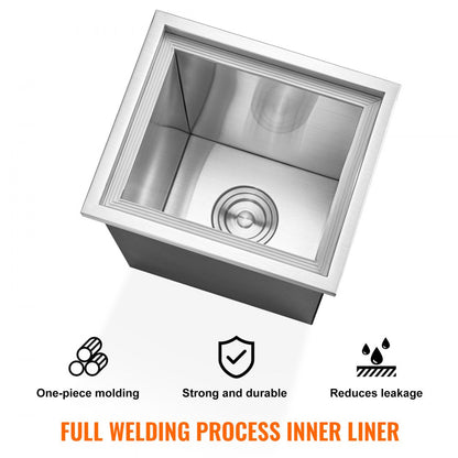 FG-SKU6 - 14"x12"x18" Stainless Steel Drop-in Ice Cooler for Outdoor Use