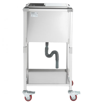 ICB-SR181214 - Stainless Steel Rolling Ice Chest Cooler Cart with 24+ Hour Insulation
