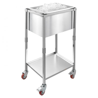 ICB-FR201412 - Large Stainless Steel Rolling Ice Chest Cooler with 24hr Insulation