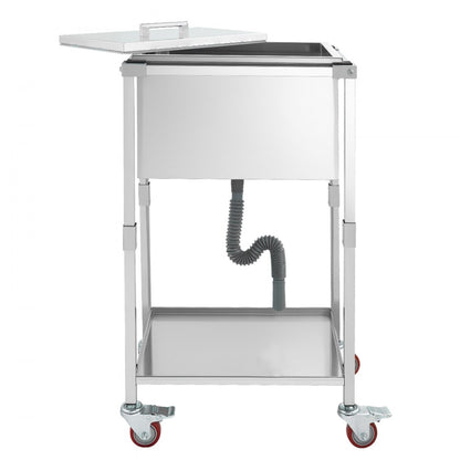 ICB-FR201412 - Large Stainless Steel Rolling Ice Chest Cooler with 24hr Insulation