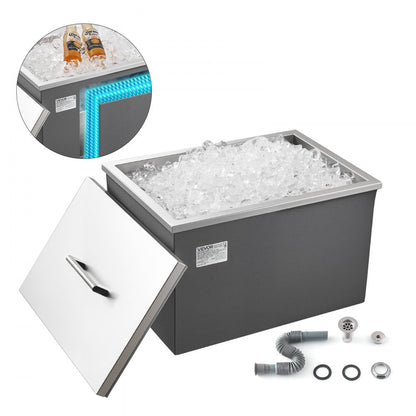 ICB-F201412 - Large Stainless Steel Ice Bin for 24-Hour Insulation