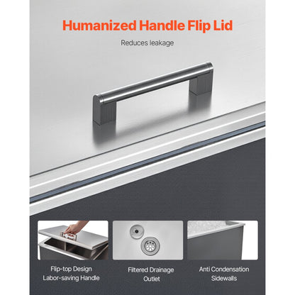 ICB-W281617 - Large Stainless Steel Ice Bin for 24+ Hours Insulation