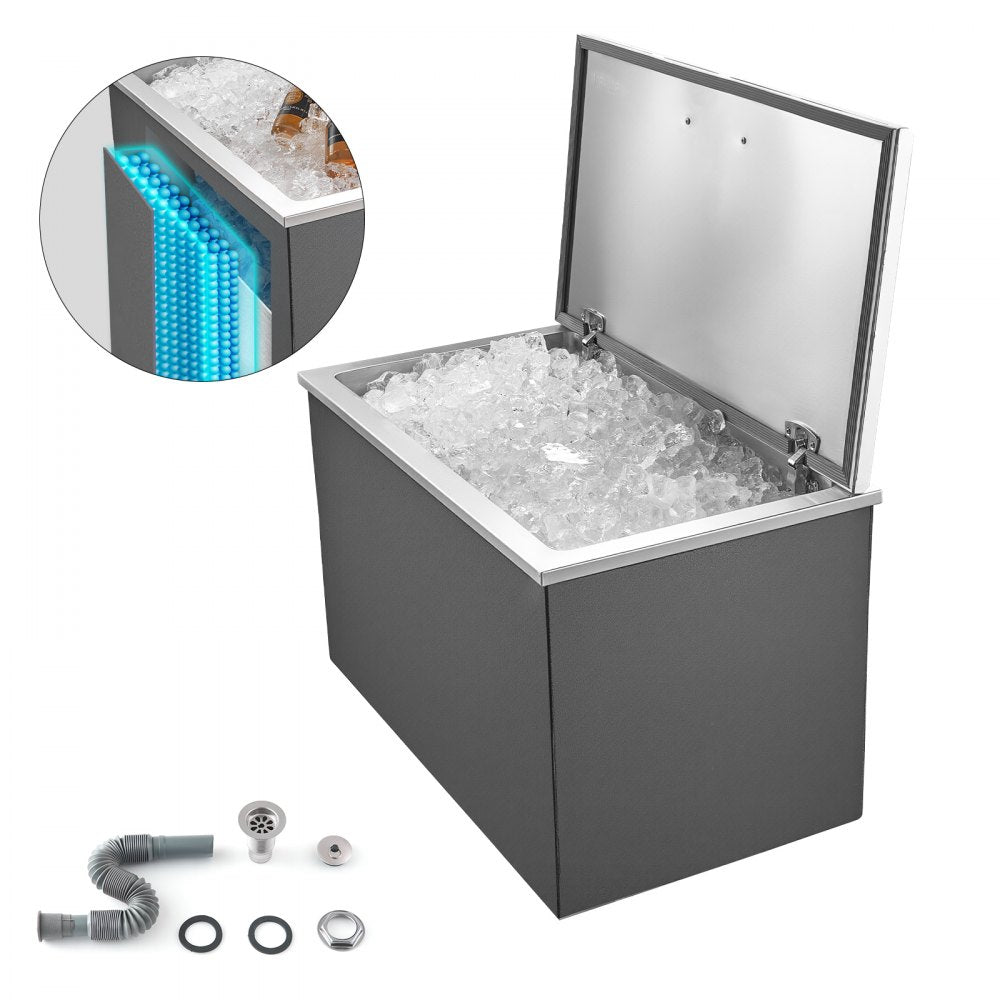 ICB-W281617 - Large Stainless Steel Ice Bin for 24+ Hours Insulation