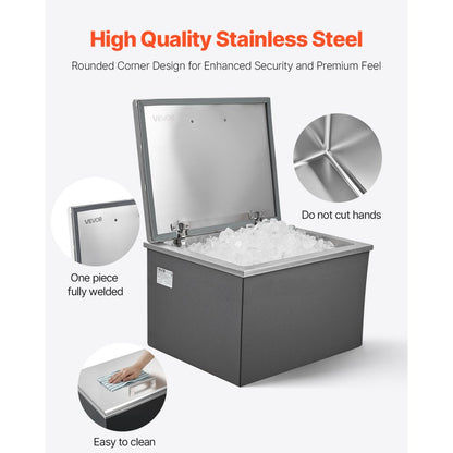 ICB-W201613 - Large Stainless Steel Ice Bin with 24-Hour Insulation
