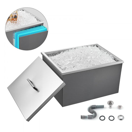 ICB-F221712 - 22"x17" Stainless Steel Ice Bin with 24-Hour Insulation