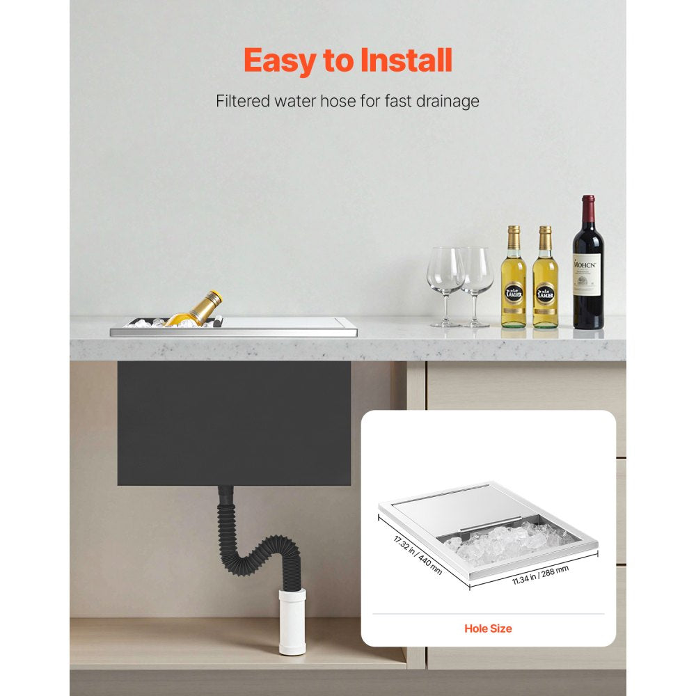 ICB-S181214 - Large Stainless Steel Ice Chest with 24-Hour Insulation