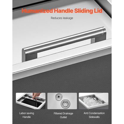 ICB-S181214 - Large Stainless Steel Ice Chest with 24-Hour Insulation