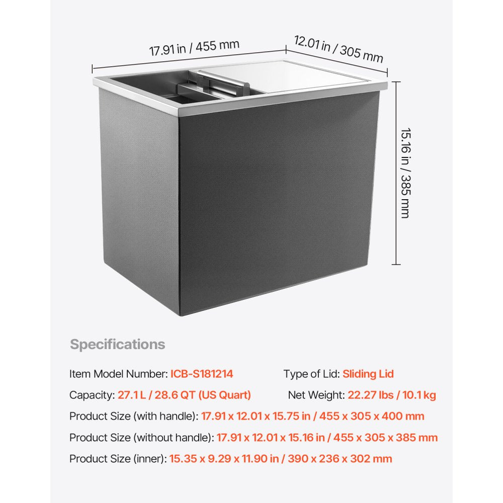 ICB-S181214 - Large Stainless Steel Ice Chest with 24-Hour Insulation