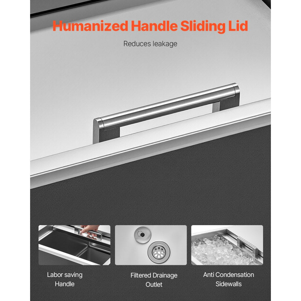 ICB-S241813 - 57.8QT Stainless Steel Ice Bin with 24-Hour Insulation