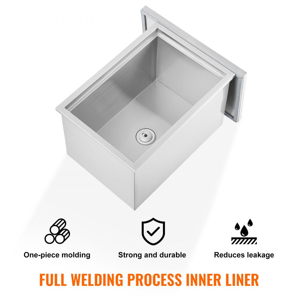 ICB-F201412 - Durable Stainless Steel Ice Bin with 12-Hour Insulation