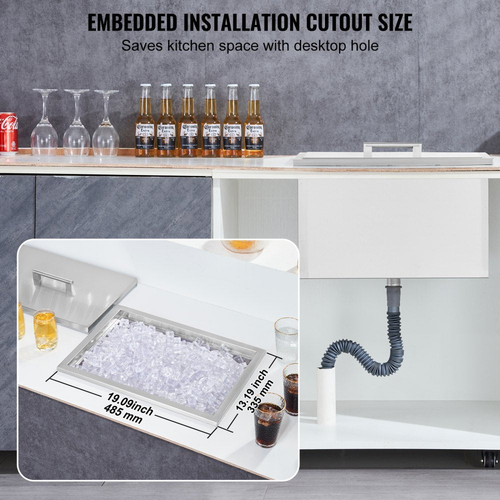 ICB-F201412 - Durable Stainless Steel Ice Bin with 12-Hour Insulation