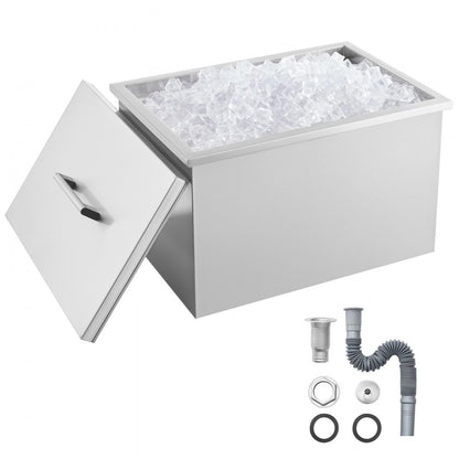 ICB-F201412 - Durable Stainless Steel Ice Bin with 12-Hour Insulation