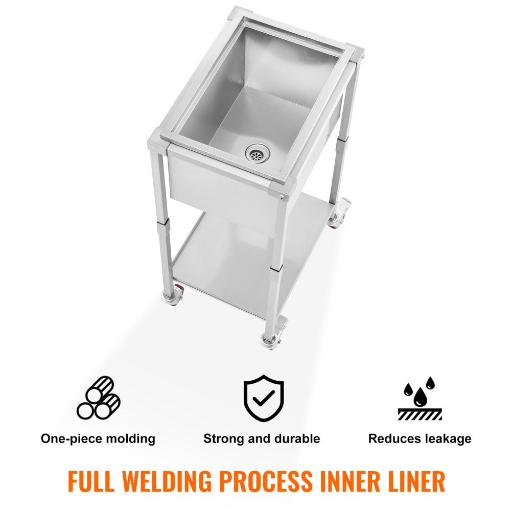 ICB-FR201412 - Stainless Steel Rolling Ice Chest with 12-hour Insulation