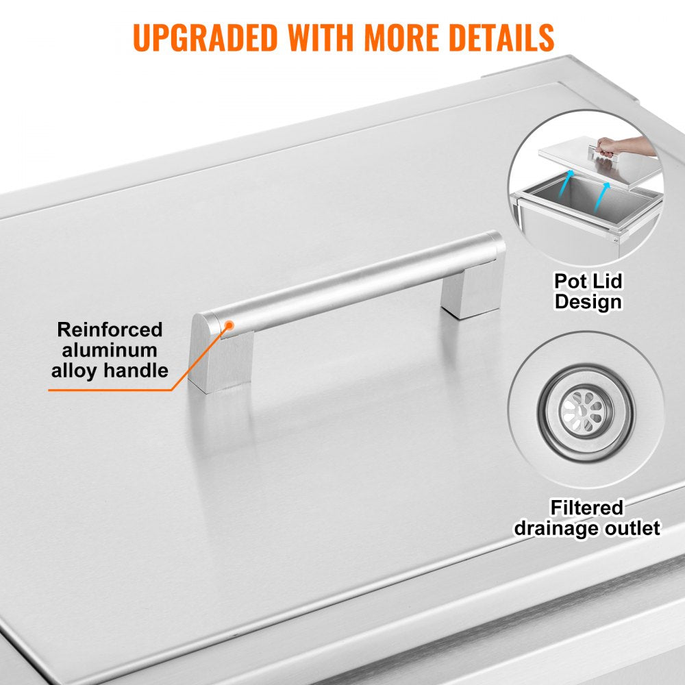 ICB-FR201412 - Stainless Steel Rolling Ice Chest with 12-hour Insulation