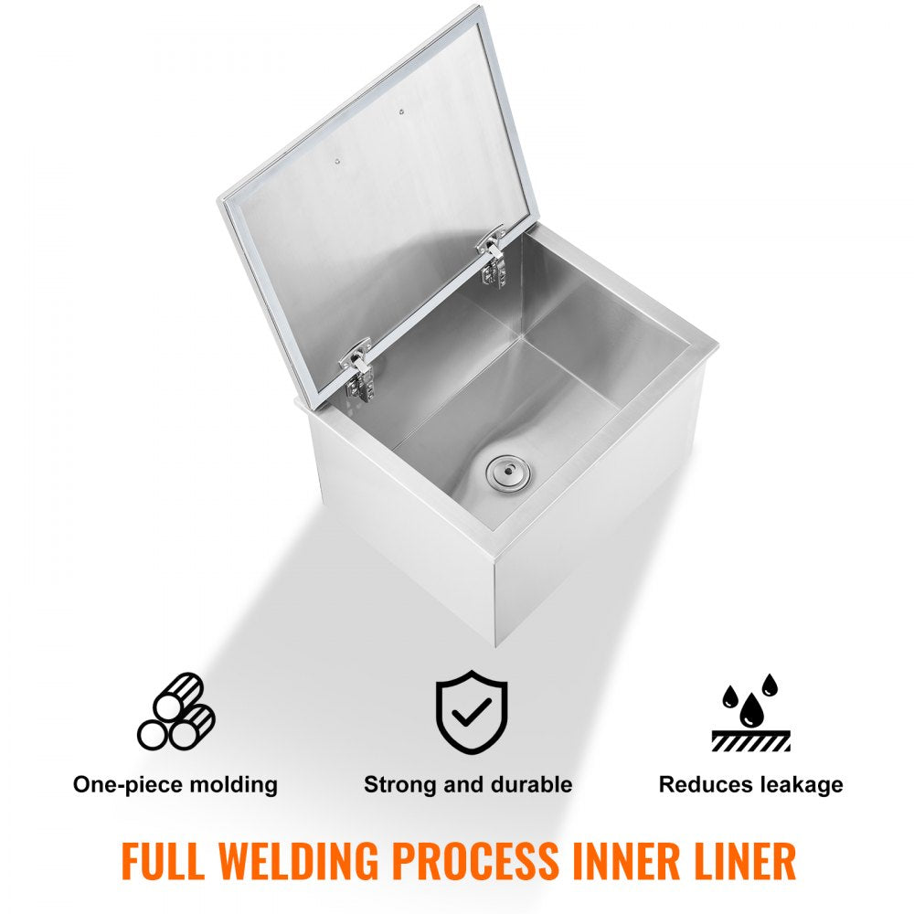 ICB-W201613 - Large Stainless Steel Ice Bin with 12-Hour Insulation