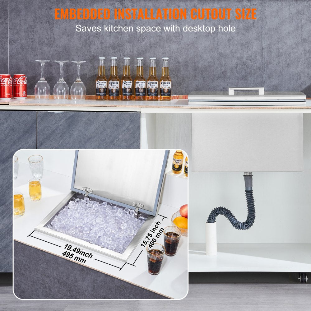 ICB-W201613 - Large Stainless Steel Ice Bin with 12-Hour Insulation