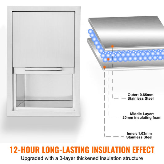 ICB-S181214 - 28.5 Quart Stainless Steel Ice Bin with 12+ Hours Insulation